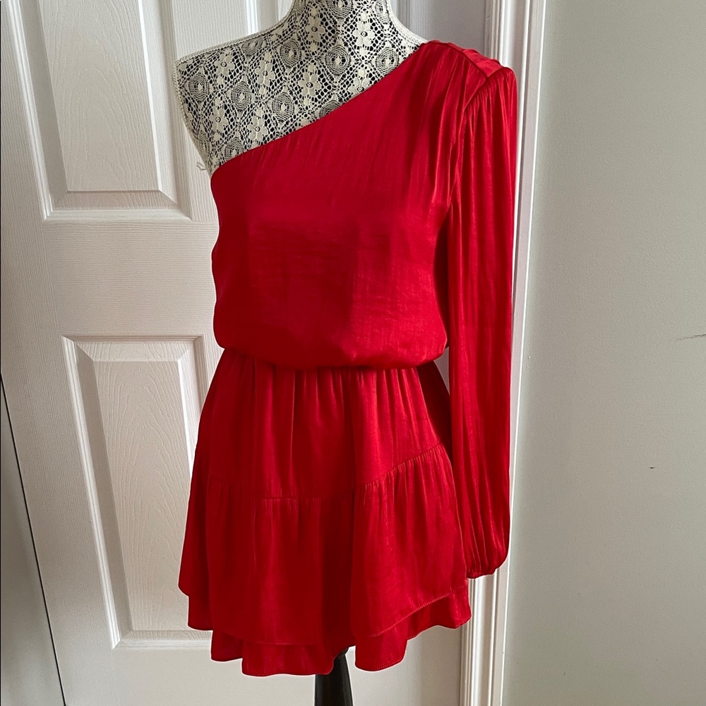 Steve Madden Vibrant Red One-Shoulder Dress